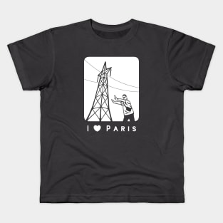 Fun with popular towers. For tourists in Paris and Pisa Kids T-Shirt